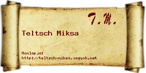 Teltsch Miksa névjegykártya